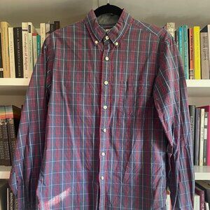 J. Crew Washed Tartan Blue and Red Shirt - 100% Cotton